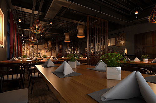 贵港简约大气中式风格餐厅设计装修效果图