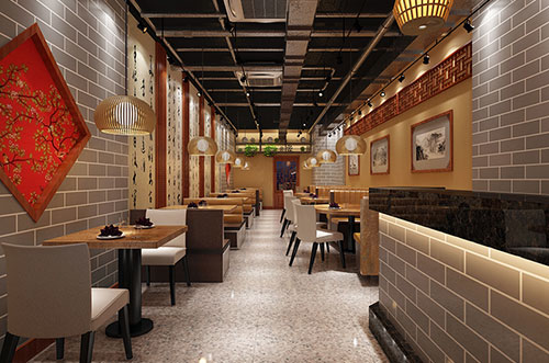 贵港传统中式餐厅餐馆装修设计效果图