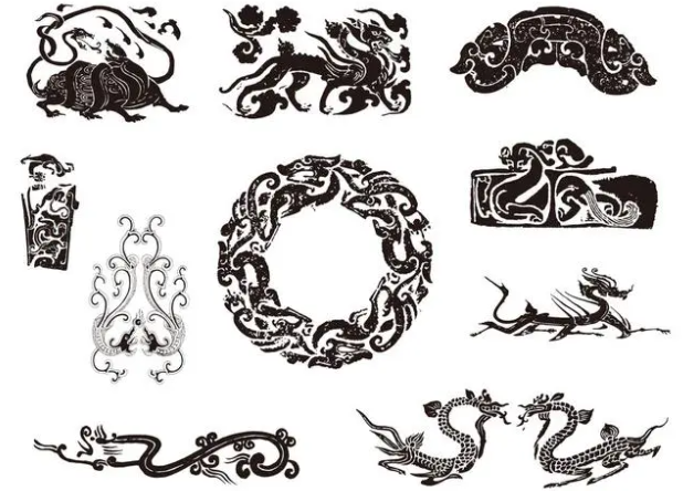贵港龙纹和凤纹的中式图案